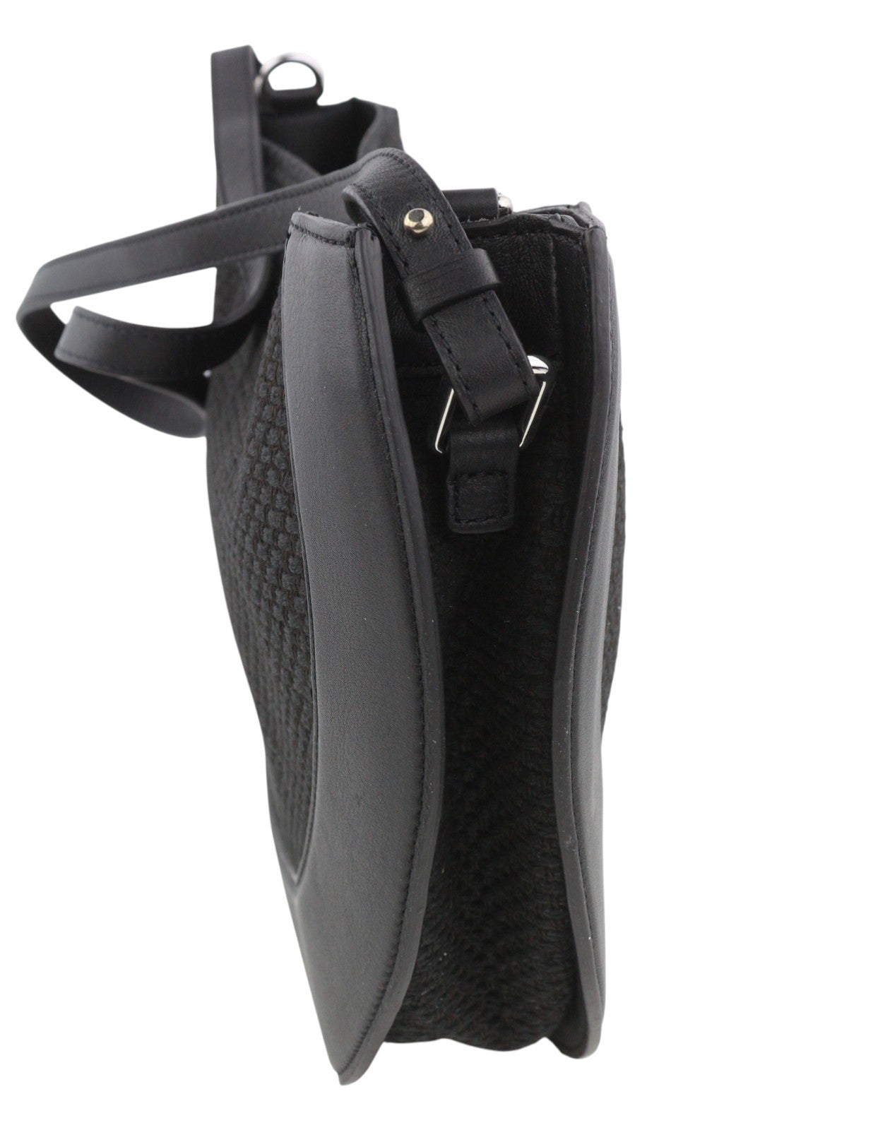 DESIGUAL Bols Sun Women Bag OS Black Leather Linen Blend Half Moon Type