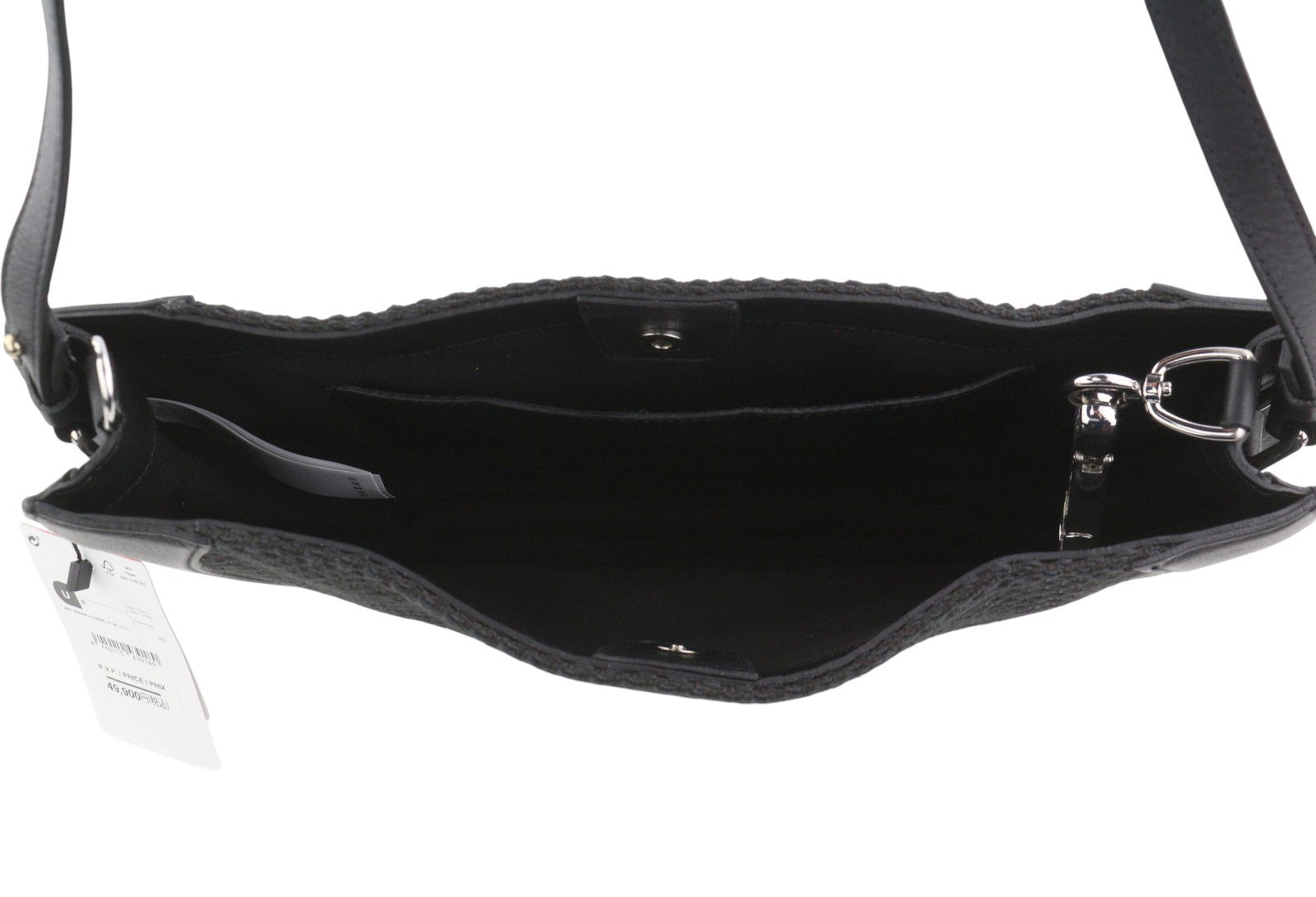 DESIGUAL Bols Sun Women Bag OS Black Leather Linen Blend Half Moon Type