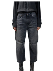 R13 Crop Wide Leg Women Jeans 30 Wilson Black Faded PS25 RRP695