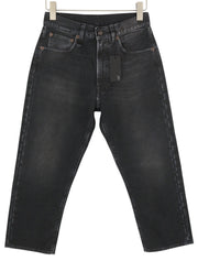 R13 X-BF Women Jeans 23 Black Moleskin Cropped Zip FW25