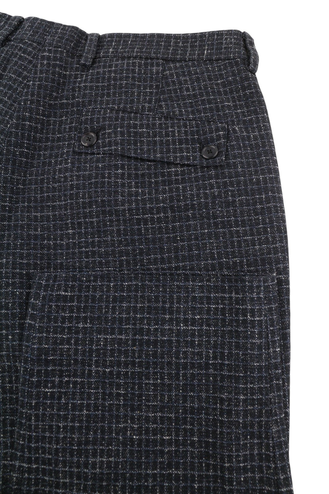 MOSCHINO Women Trousers 48 Black Textured Check Pleated
