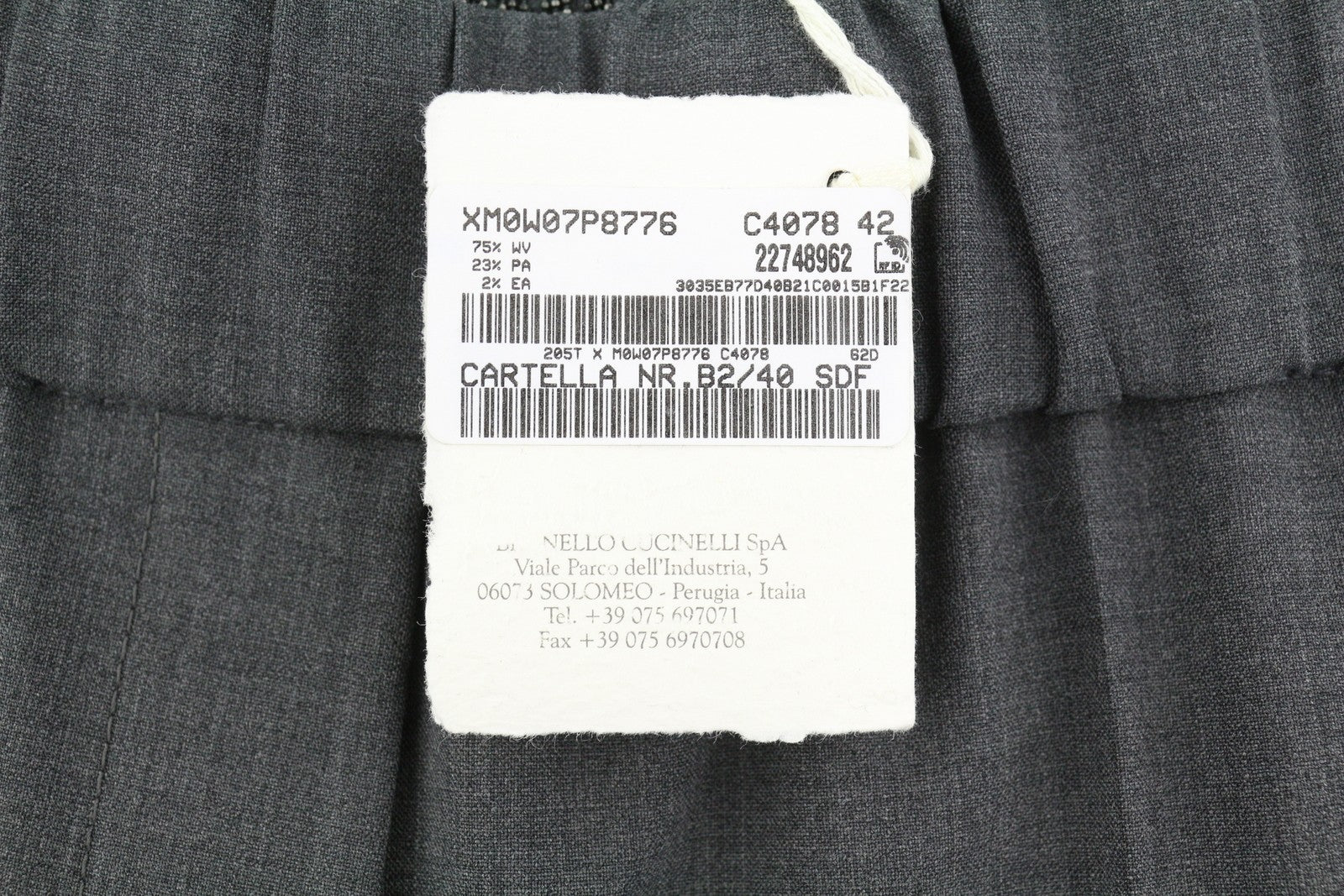 BRUNELLO CUCINELLI Women Trousers EU38 Grey Wool Blend
