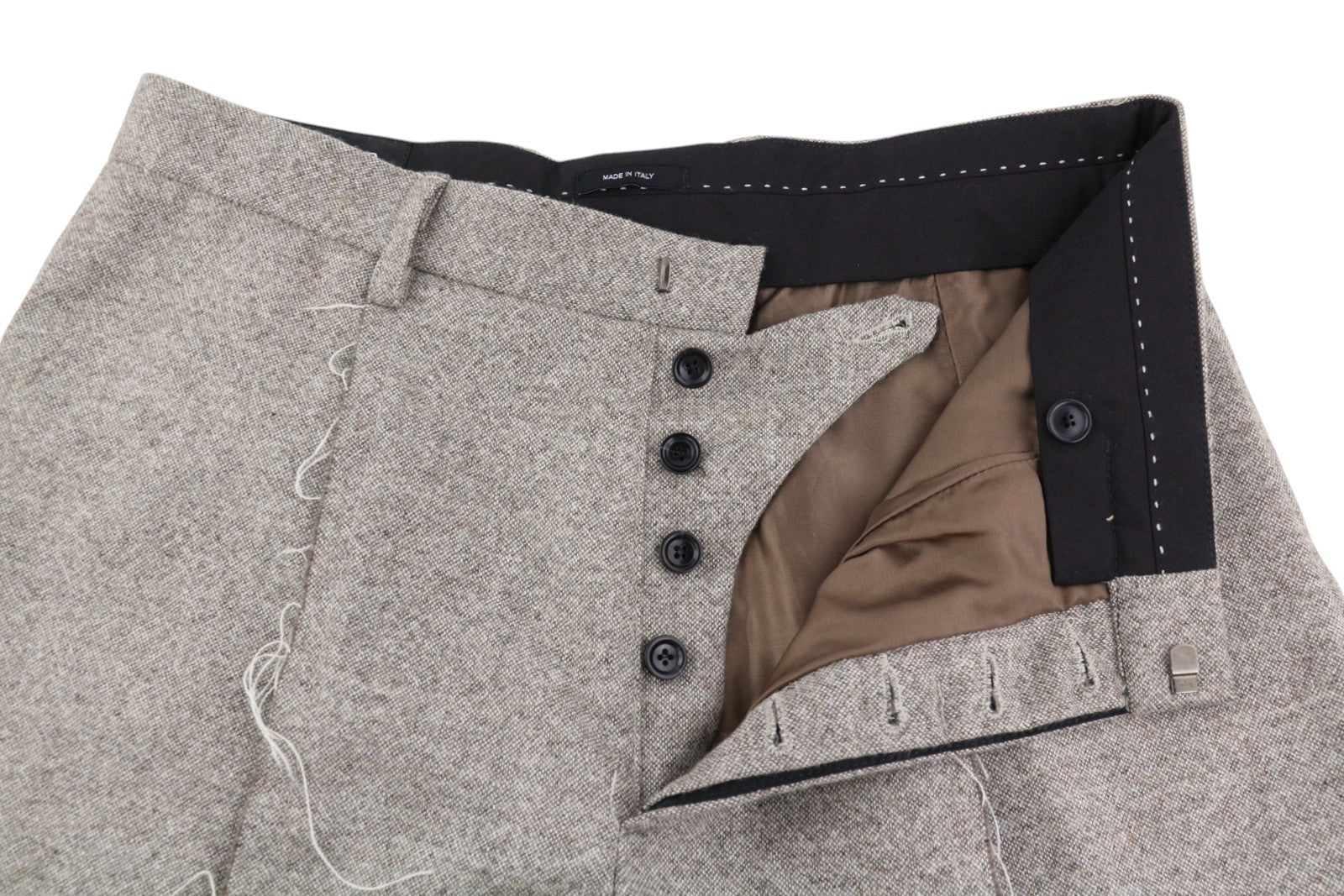 R13 Exposed Seam Women Trousers 27 Beige Wool Flared RRP799