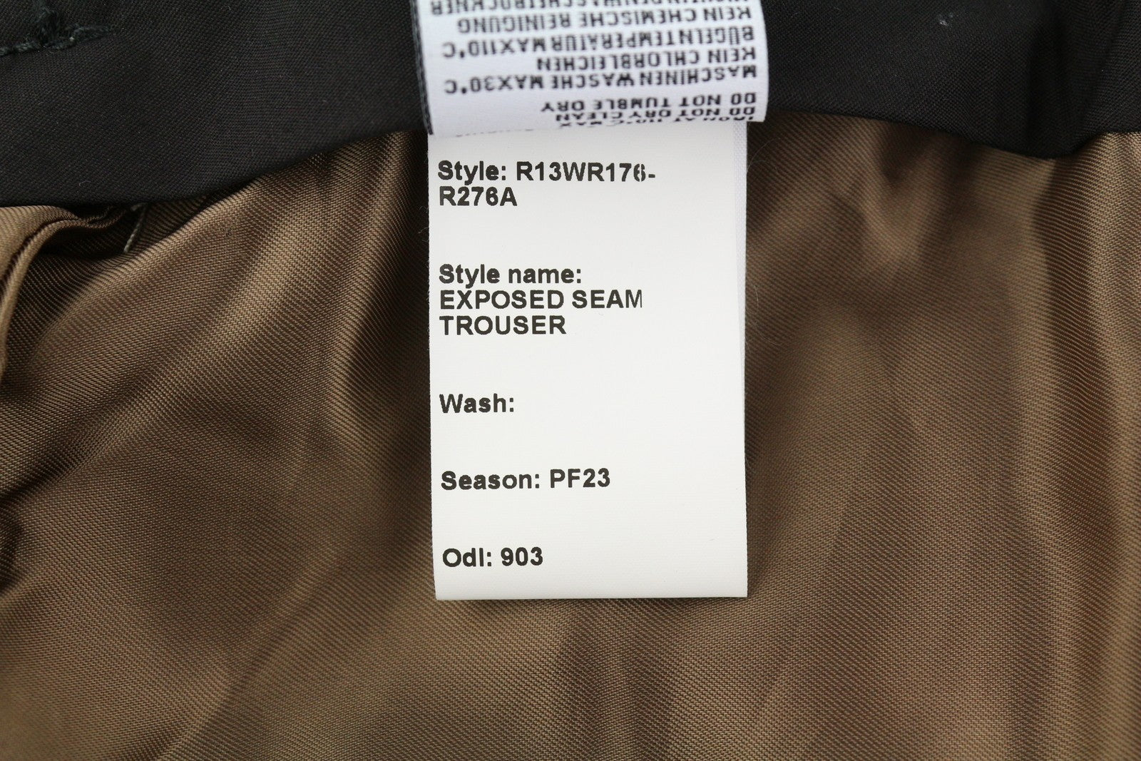 R13 Exposed Seam Women Trousers 27 Beige Wool Flared RRP799