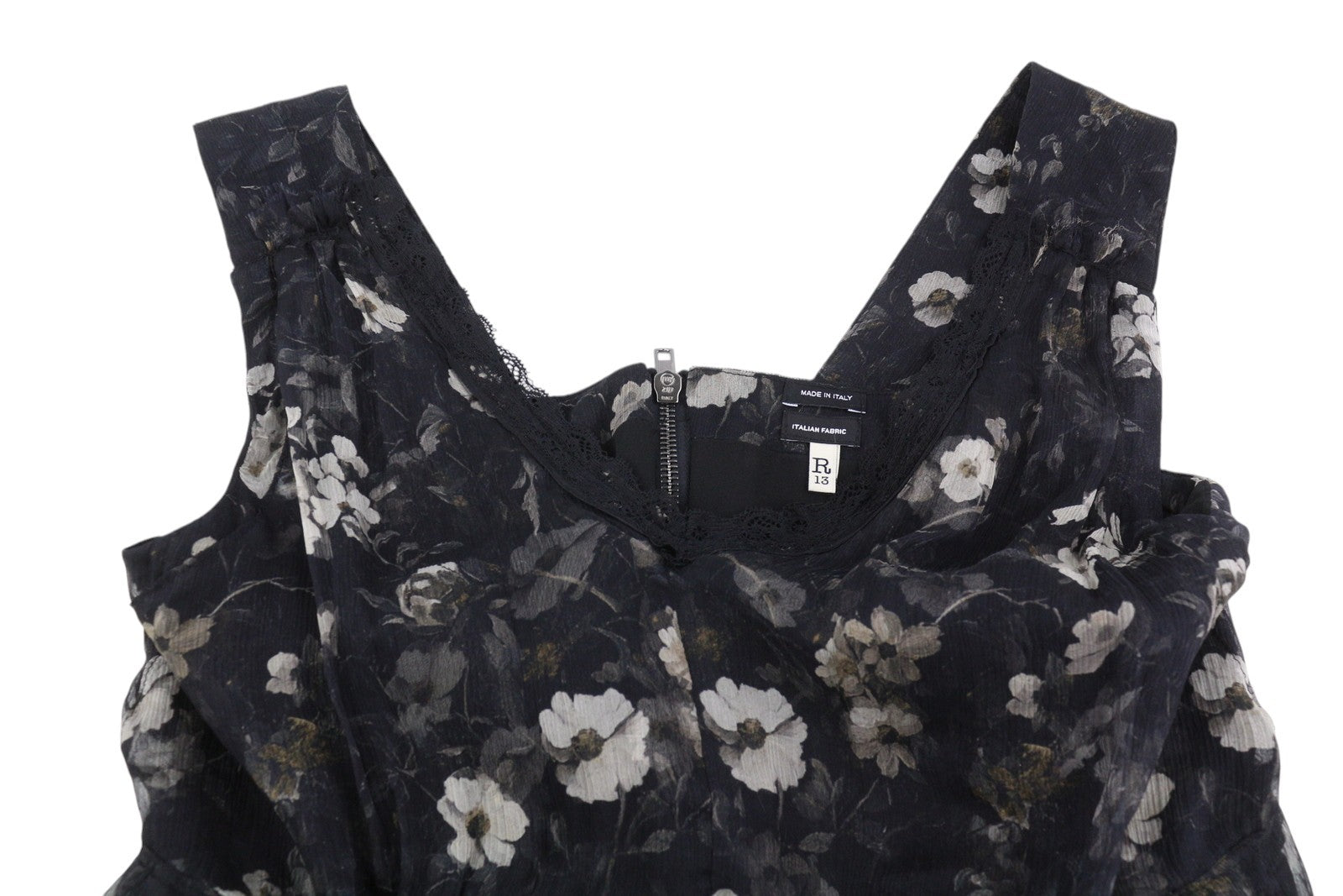 R13 Sleeveless V-Neck Midi Women Dress M Black Silk PF25 RRP1075