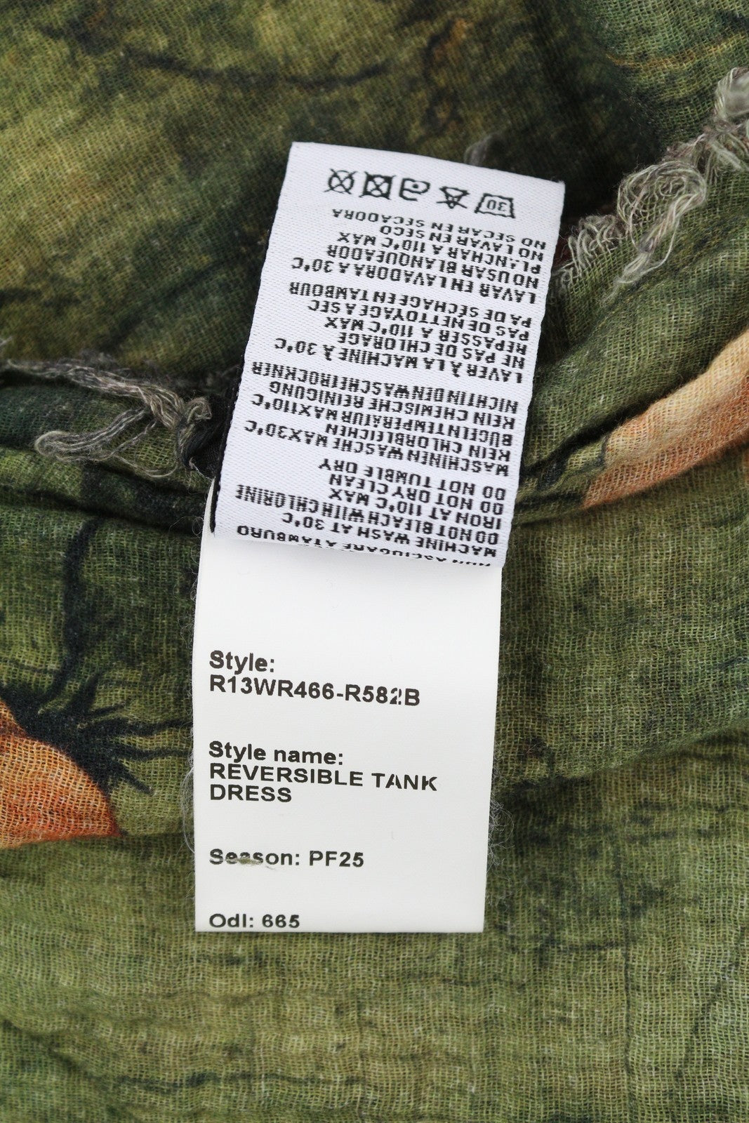 R13 Reversible Tank Women Dress S Patterned Midi PF25 RRP999