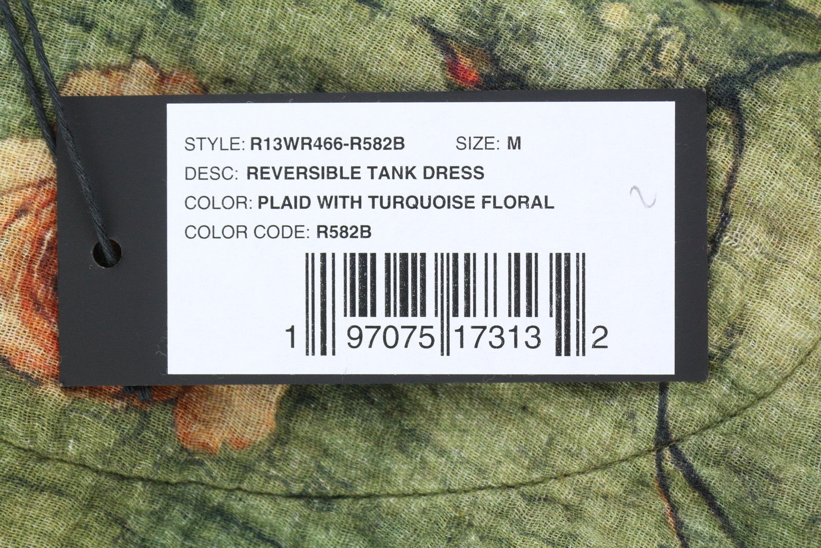 R13 Reversible Tank Women Dress M Patterned Midi PF25 RRP999