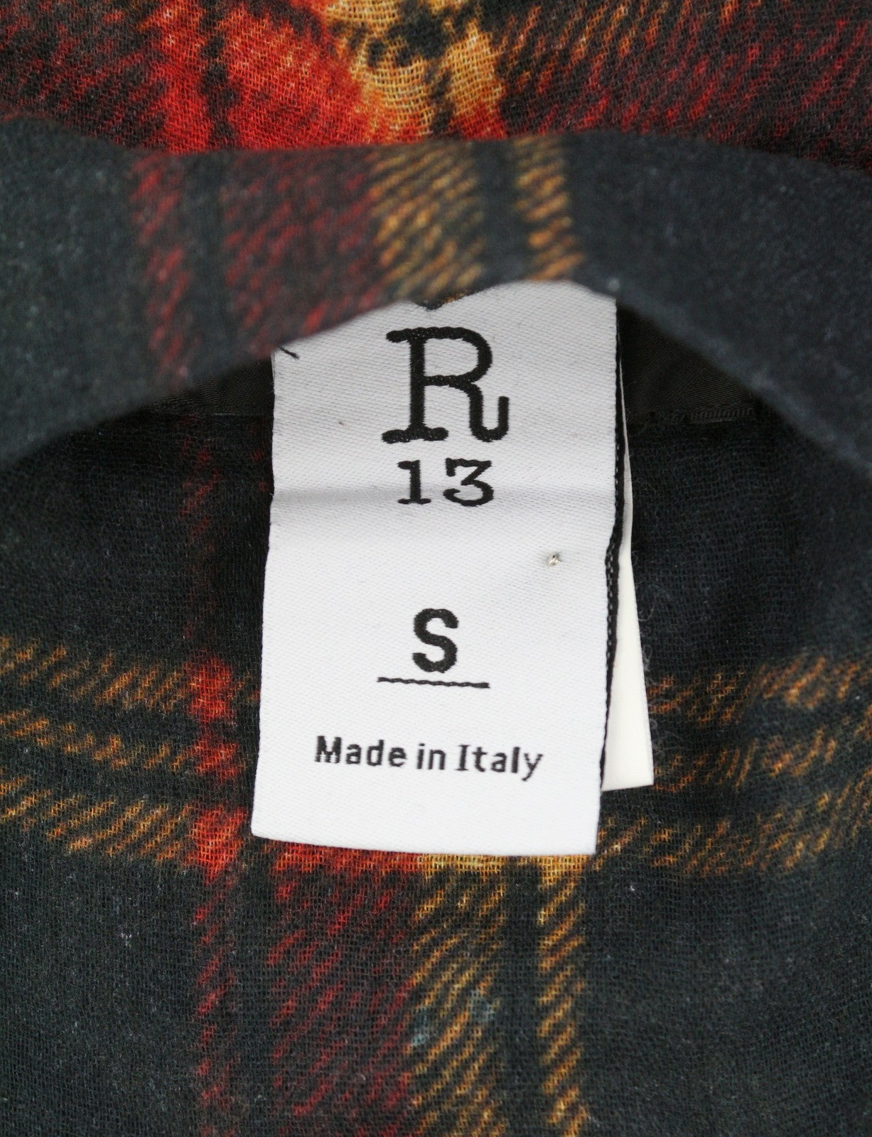 R13 Reversible Drop Neck Women Shirt S Red Plaid FW25 RRP1045
