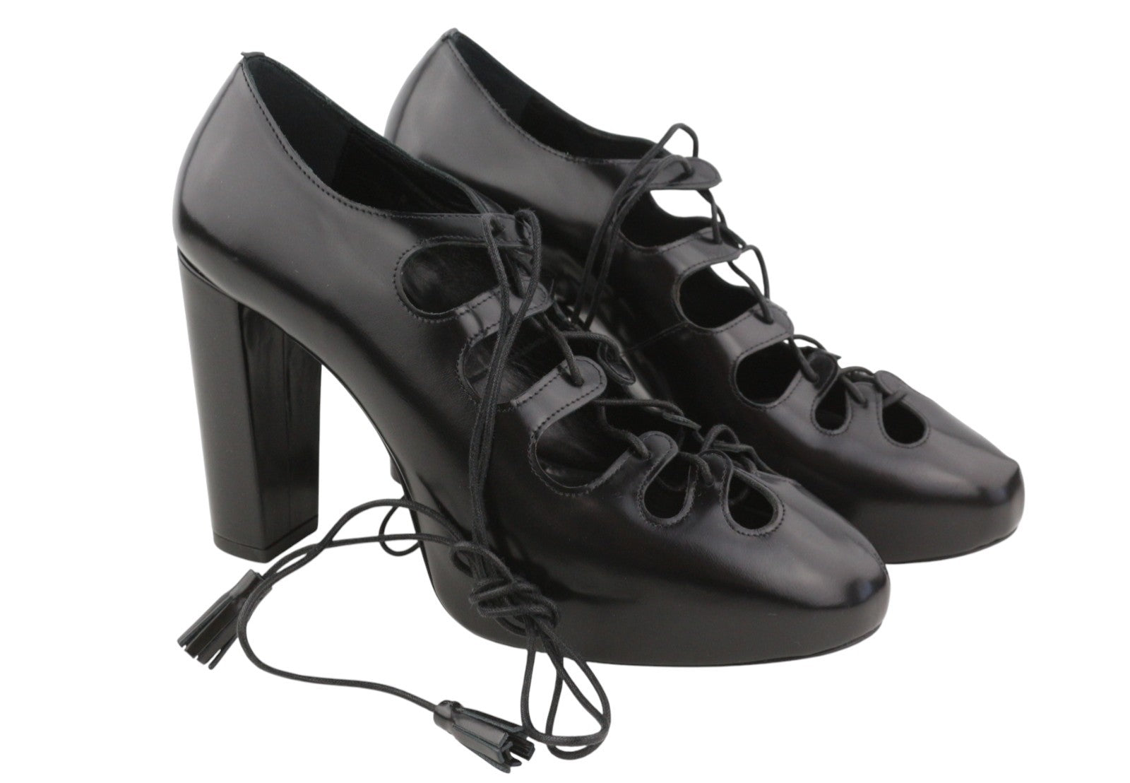 MAX MARA Sfilata Women Heels EU39 Black Leather Cut-Out Detail Pumps