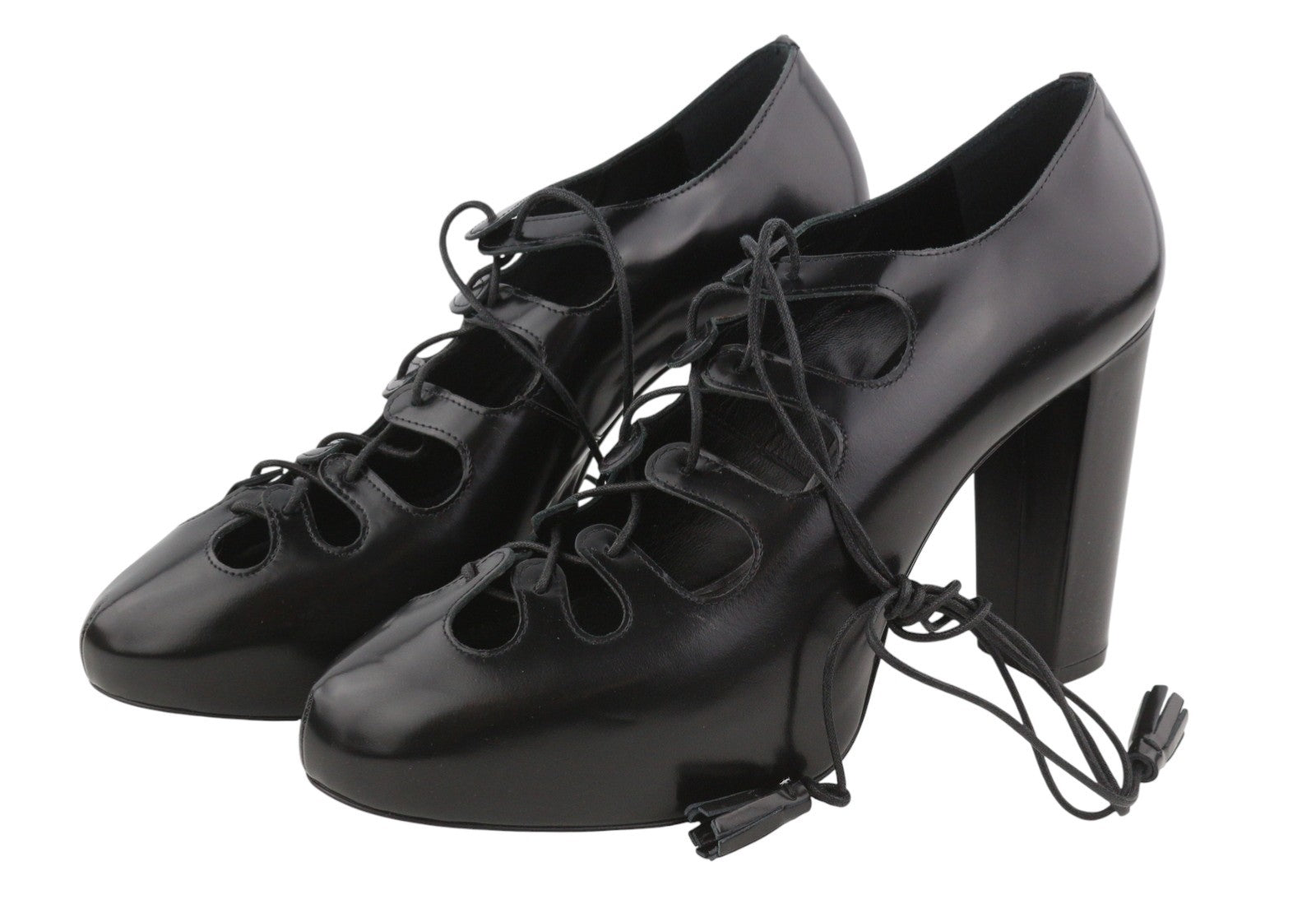 MAX MARA Sfilata Women Heels EU39 Black Leather Cut-Out Detail Pumps