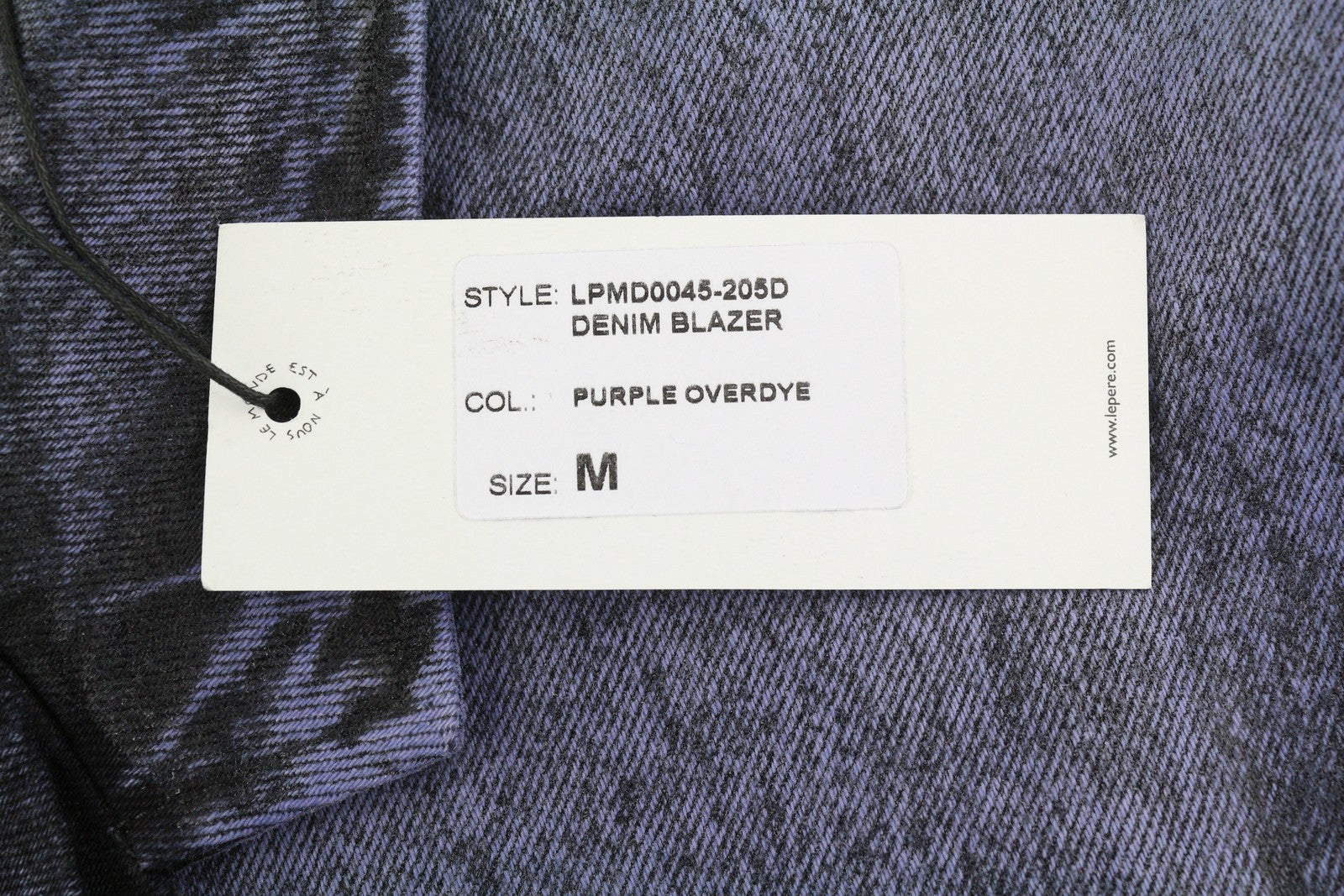 LE PERE Denim Men Blazer M Purple Waxed Single Breasted