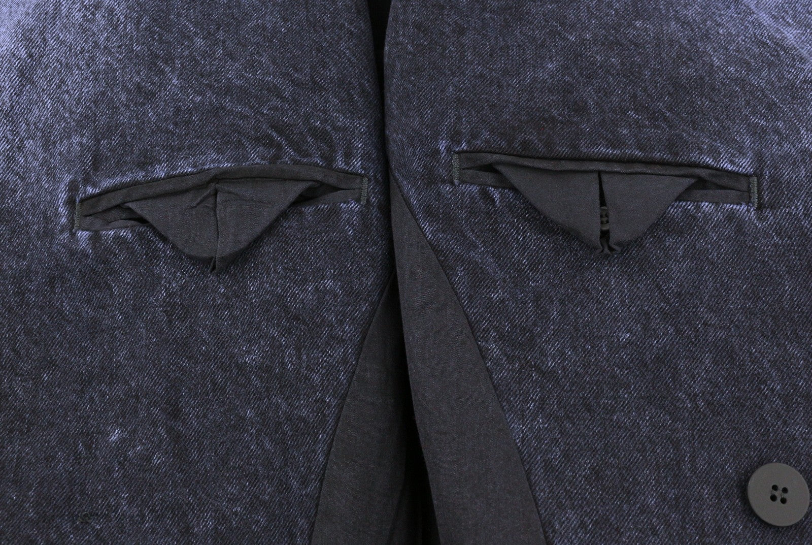 LE PERE Denim Men Blazer M Purple Waxed Single Breasted