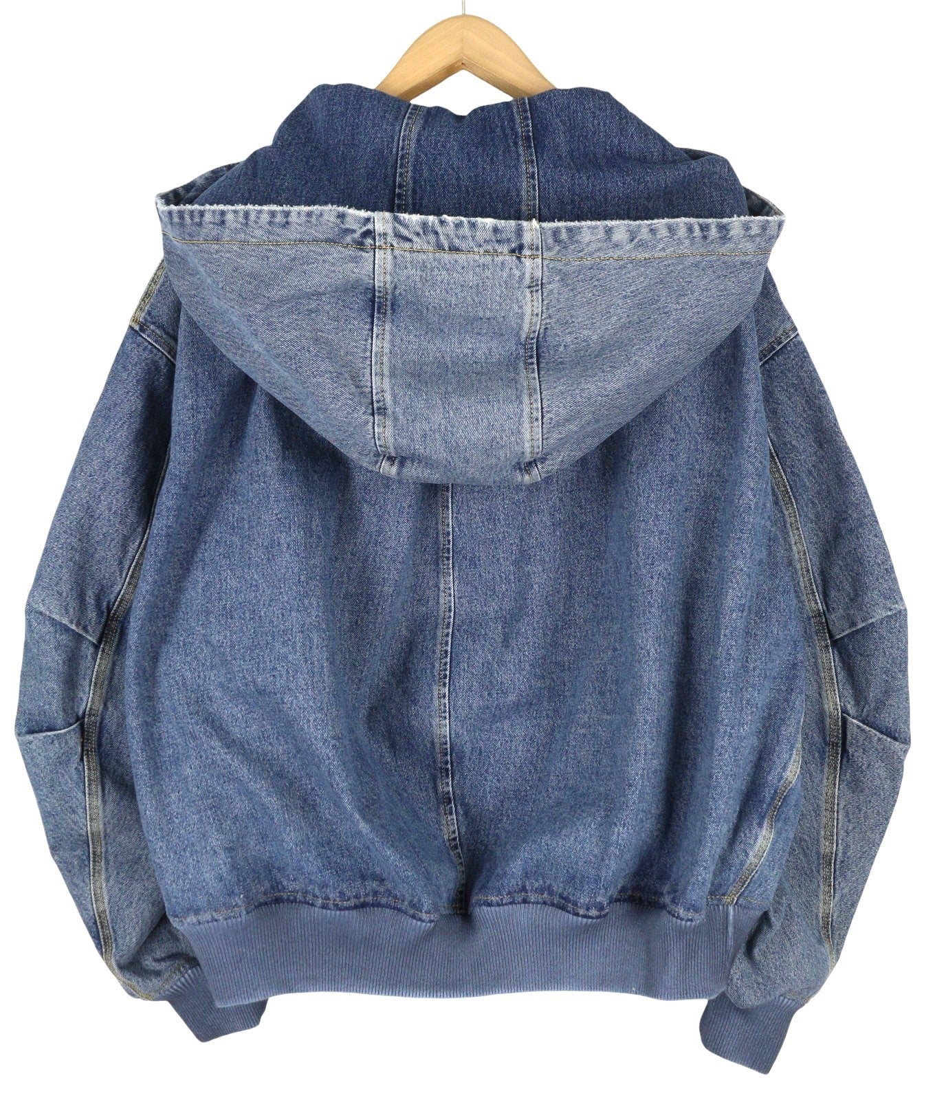 THE ATTICO Women Jacket 38 Blue Denim Bomber Hooded RRP1550