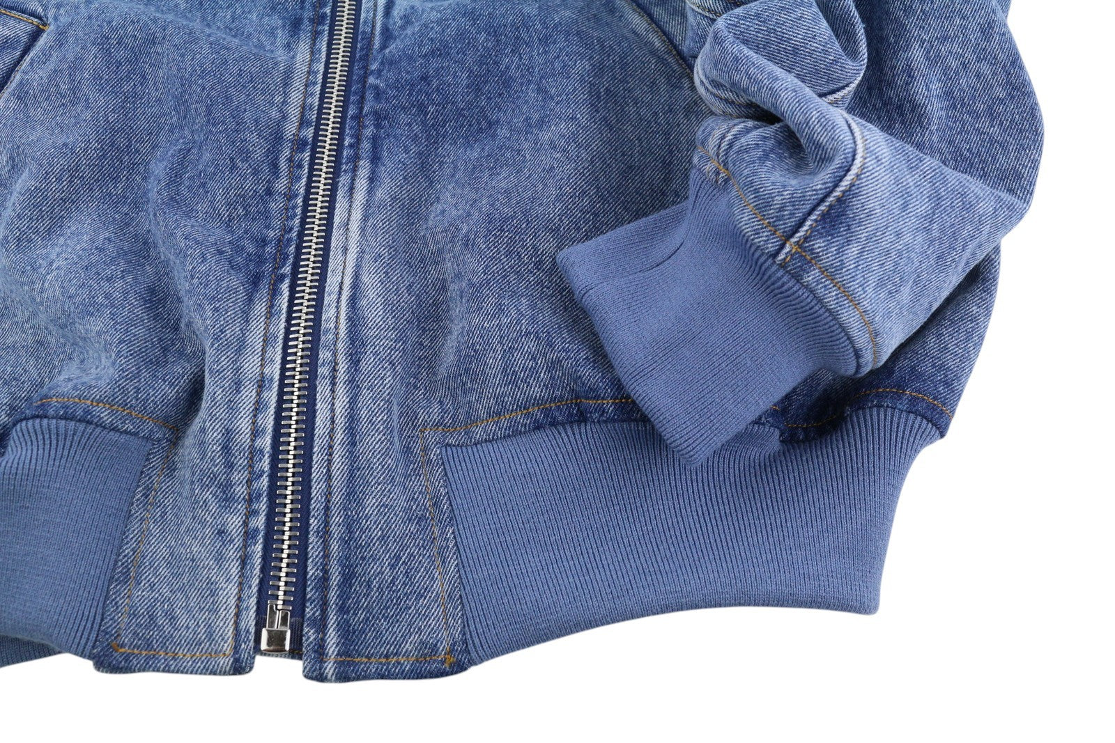 KHRISJOY Aurora Denim Bomber Women Jacket XS/S Blue RRP1255