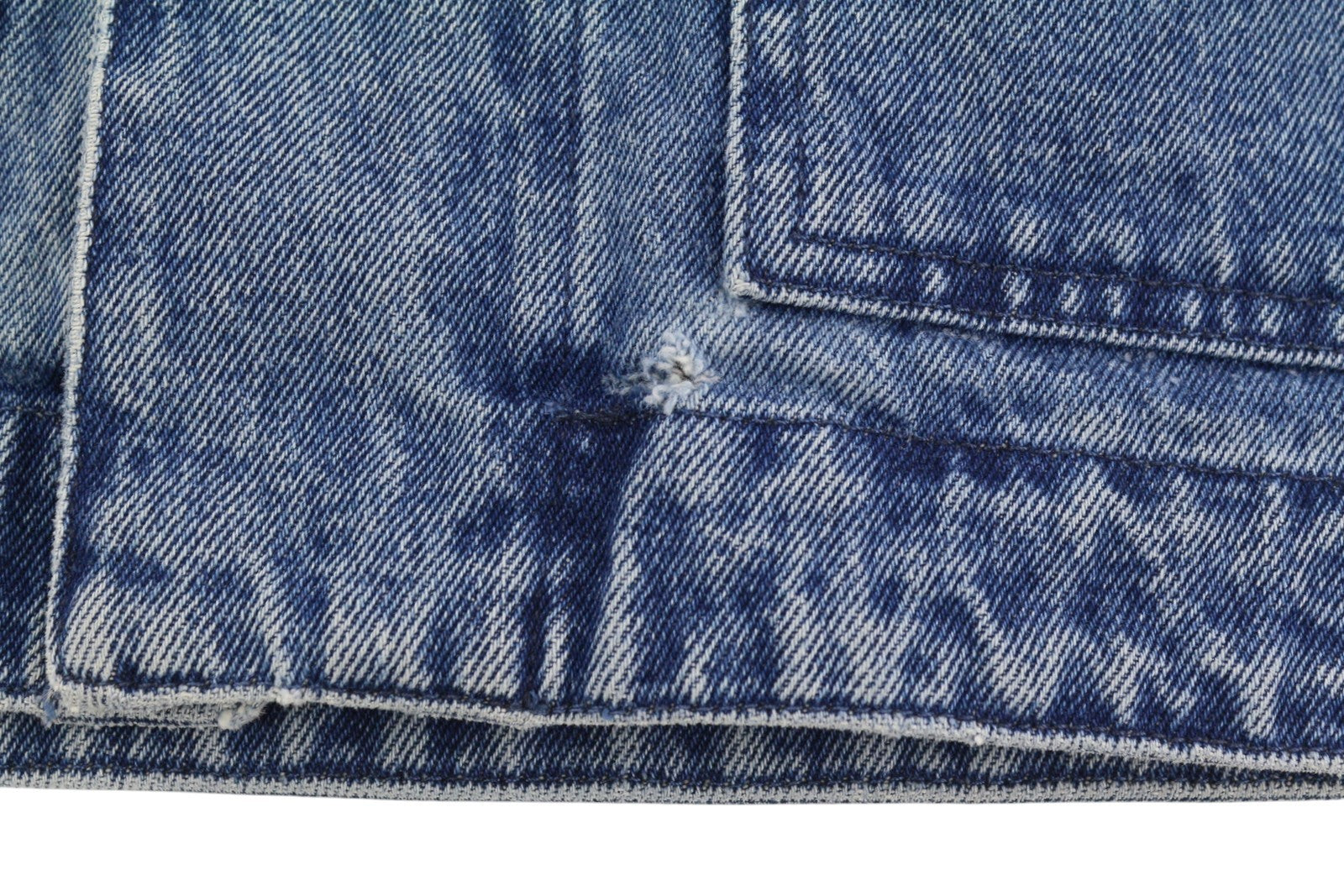 AMBUSH Men Oversized Denim Jeans Jacket L Blue Patch Pockets Zipper