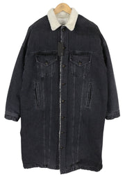 R13 Lyle Trucker Coat Women Jacket M Black Denim RRP999