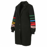 DESIGUAL Abric Estonia Women Coat XL Black Wool Blend Notch Lapel Mid-Length