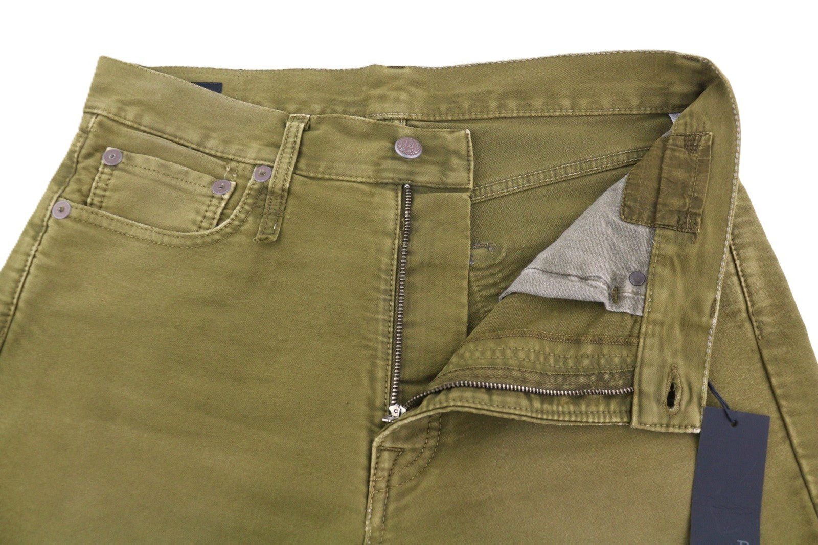 R13 Boyfriend Women Trousers 27 Olive Moleskin Zip FW25