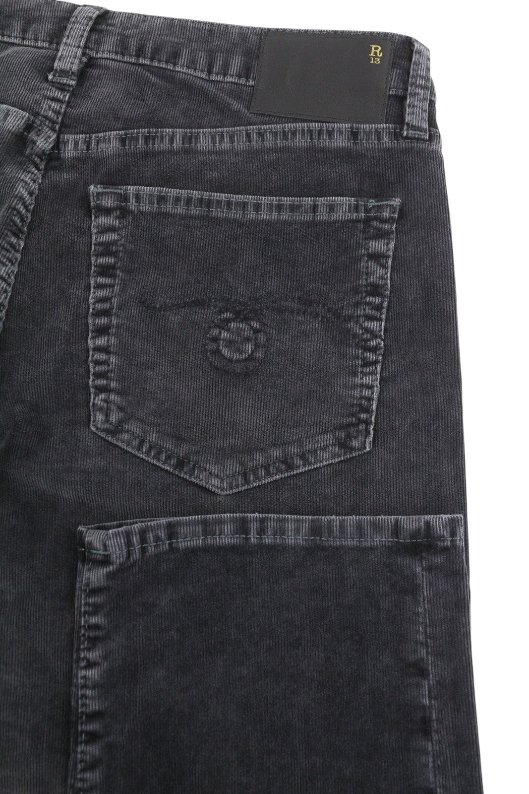 R13 Boy Straight Women Trousers 26 Obsidian Cord FW25