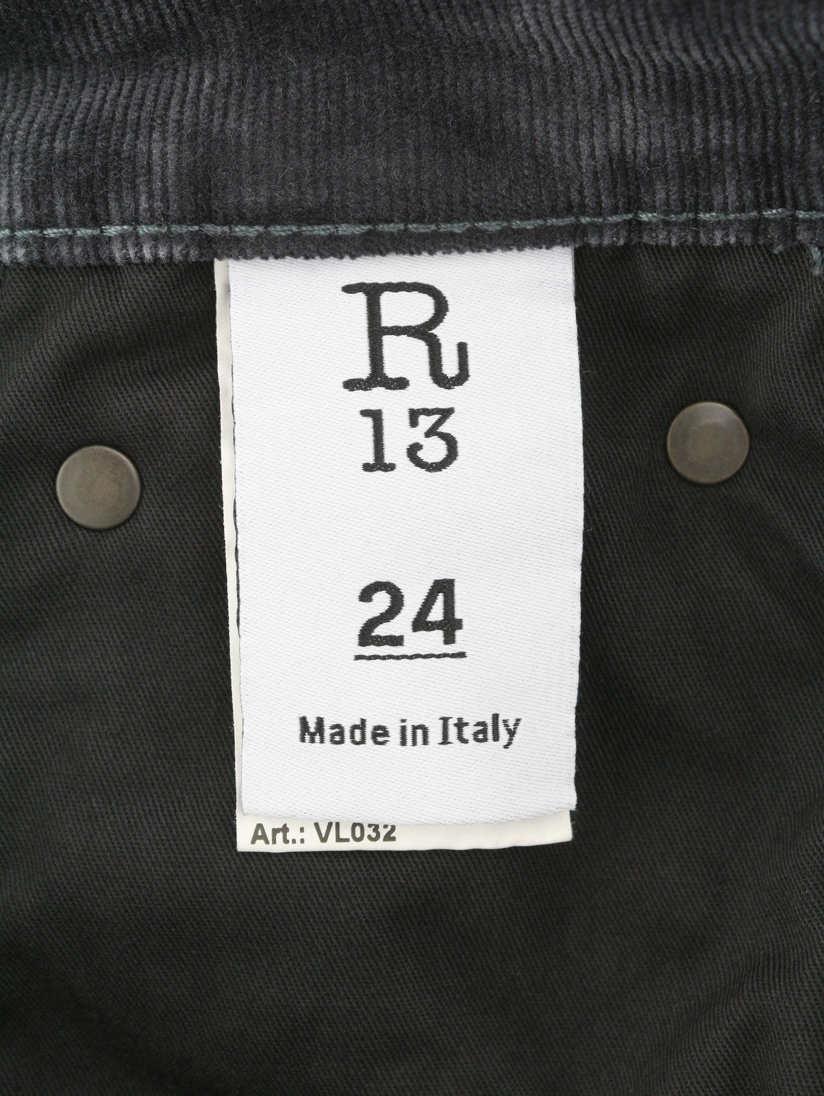 R13 Jane Women Trousers 24 Obsidian Cord FW25 RRP699