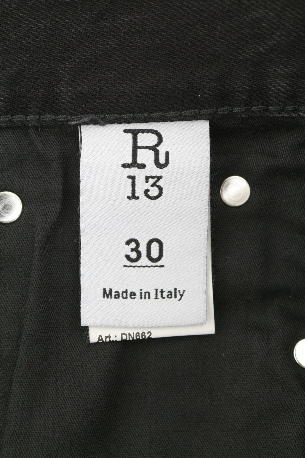 R13 Cuffed Boyfriend Men Jeans 30 Phantom Selvedge FW25