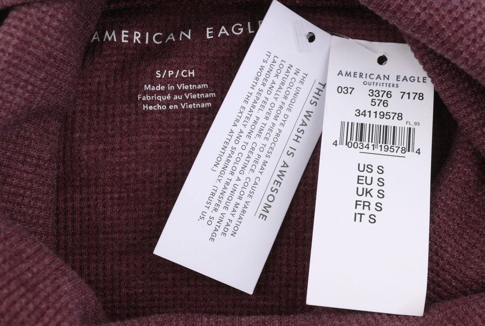 AMERICAN EAGLE OUTFITTERS Women Sweatshirt S Burgundy melange Cropped Oversized