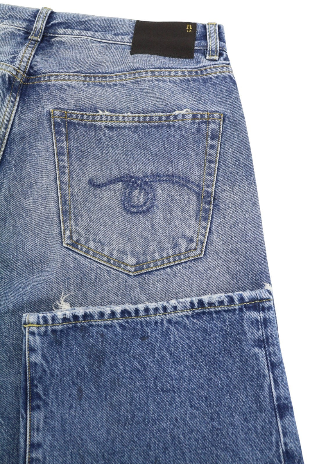 R13 Cuffed X-BF Women Jeans 29 Jasper Whiskers PF25