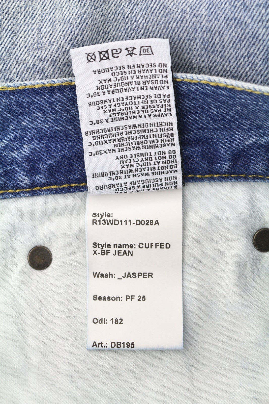 R13 Cuffed X-BF Women Jeans 27 Jasper Ankle PF25