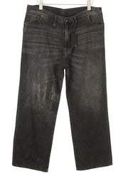 R13 Damon Pleated 29 Women Jeans Ellery Black Whiskers Faded Relaxed Fit