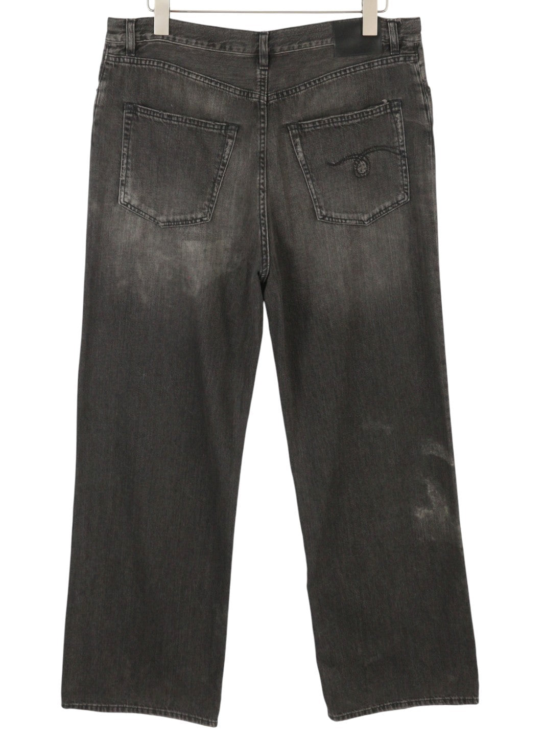 R13 Damon Pleated 28 Women Jeans Ellery Black Whiskers Faded Relaxed