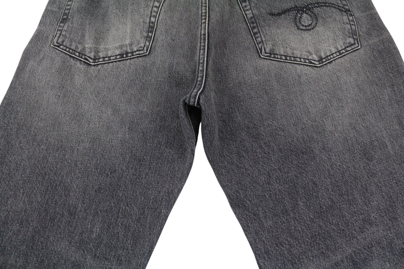 R13 Boyfriend Women Jeans 29 Leyton Black Washed Cropped Straight Zip FW25