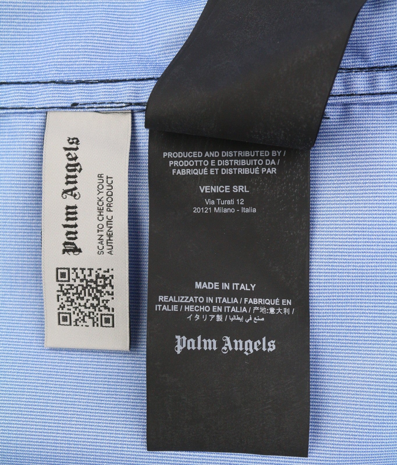 PALM ANGELS Men Jacket S Blue Hooded Overcoat Drawstring Waist Zip RRP1250
