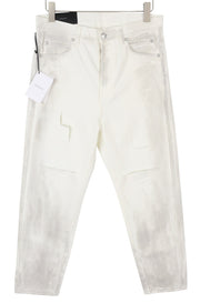 BALMAIN Men Jeans 29 White Distressed Straight Fit Destroyed Look RRP690