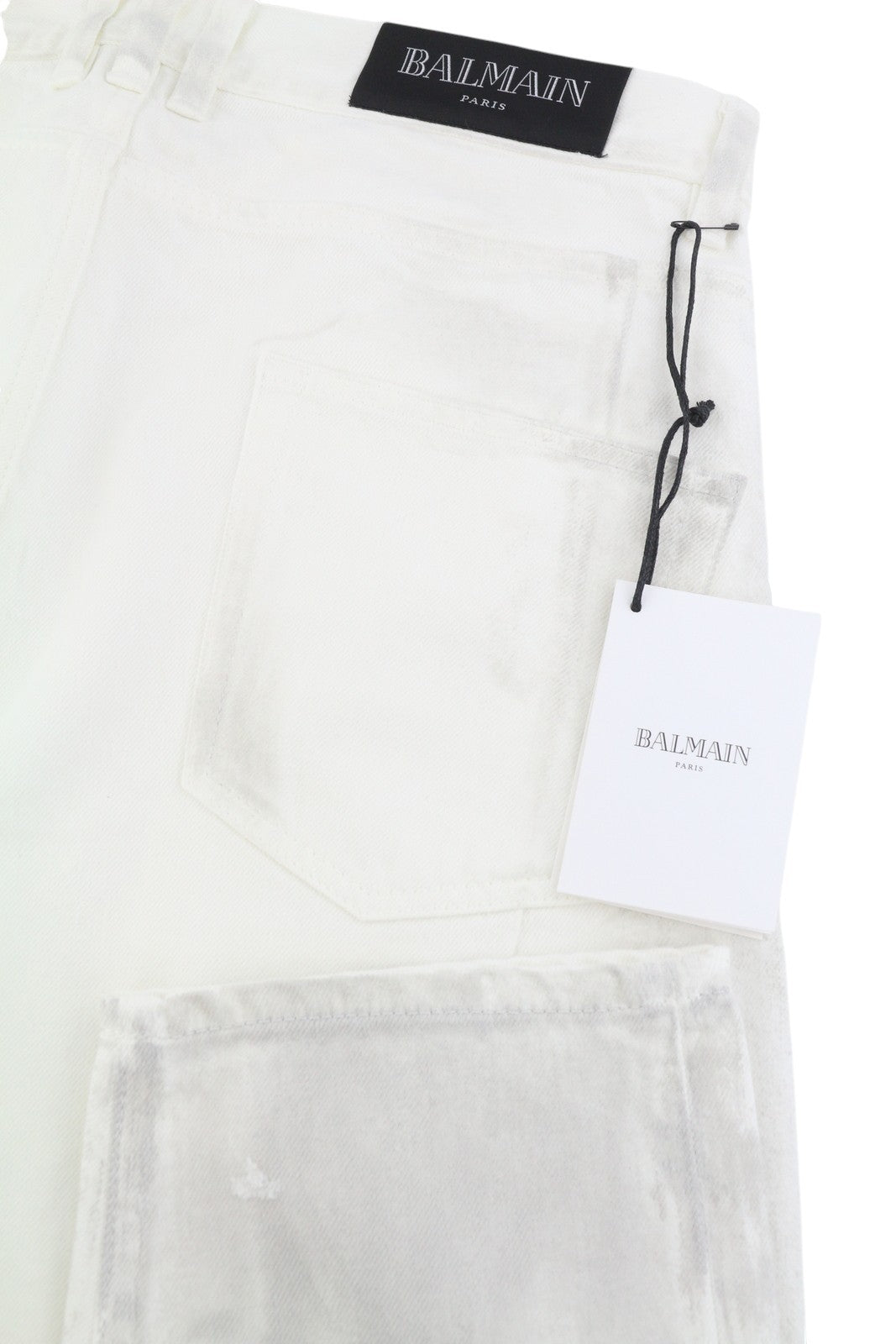 BALMAIN Men Jeans 29 White Distressed Straight Fit Destroyed Look RRP690