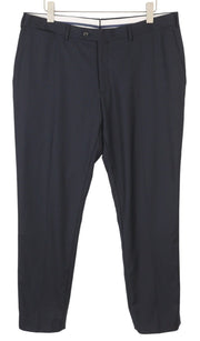 SUITSUPPLY Brescia Men Trousers UK46S Dark Blue Wool Tapered Flat Front