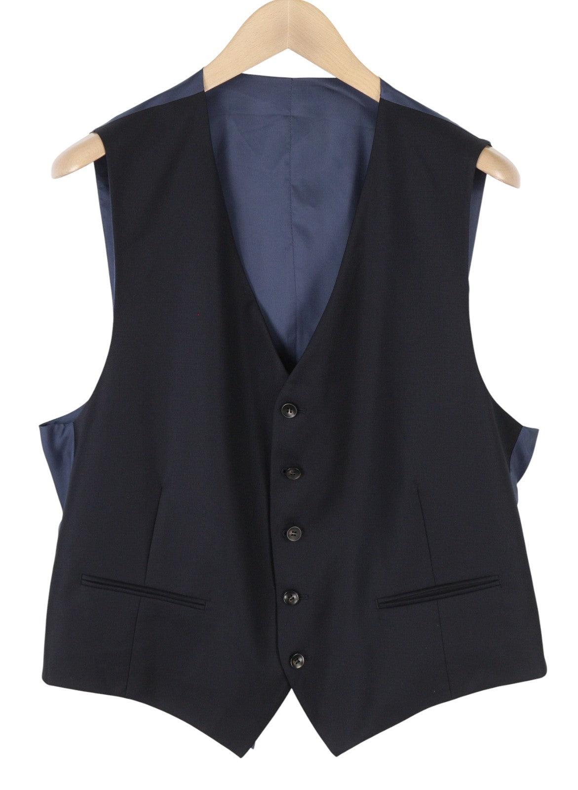 SUITSUPPLY Ferrara Men Waistcoat UK46S Dark Blue Wool Button Front Vest
