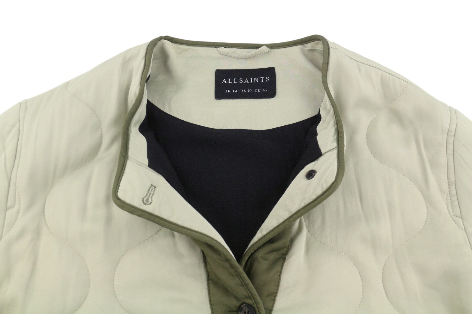 ALLSAINTS Foxi Liner Women Jacket EU42 Green Quilted Button-Up Pockets