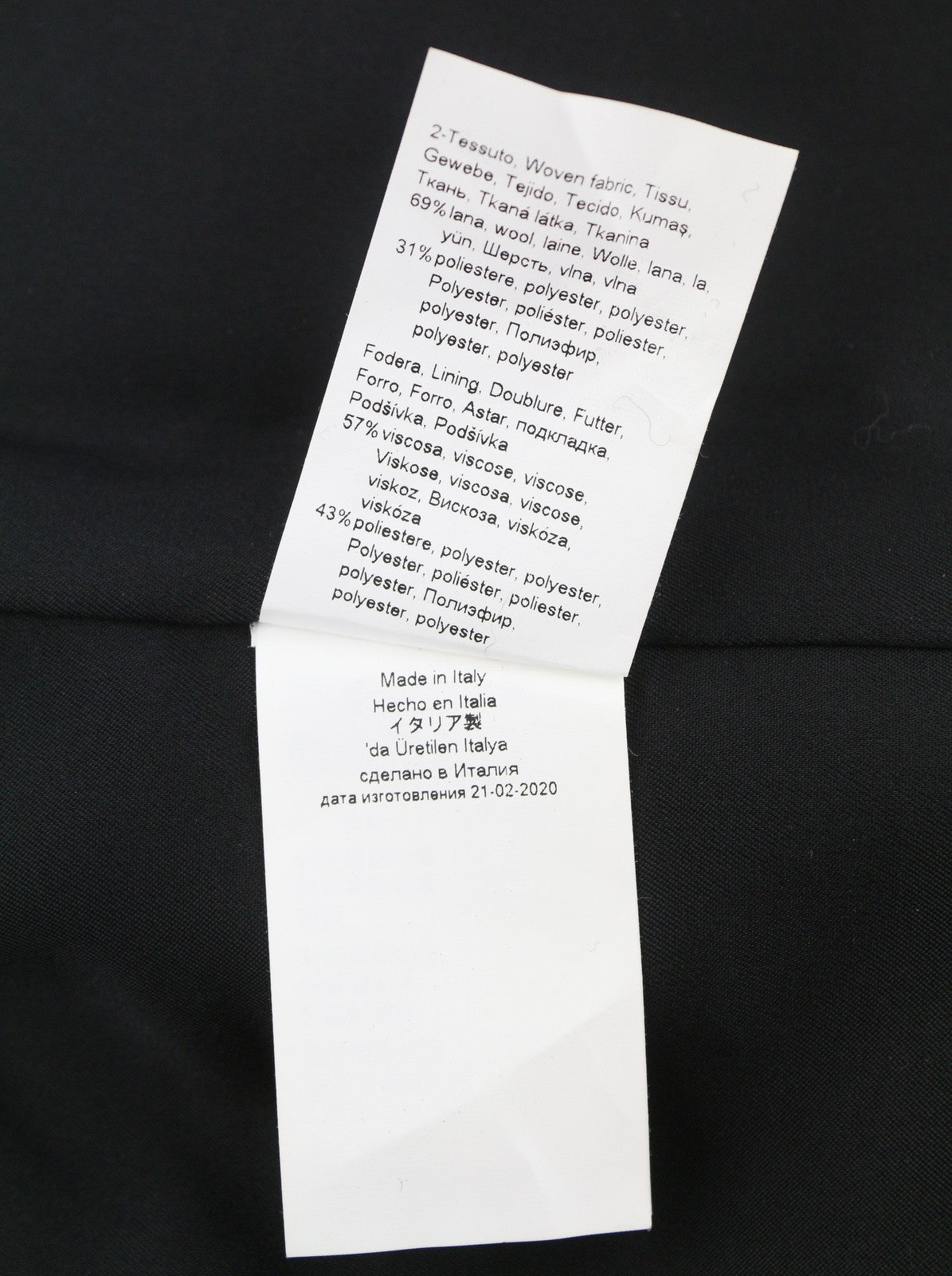MARINA RINALDI Women Dress EU46 Black Wool Blend V-Neck 3/4 Sleeves Knee-Length