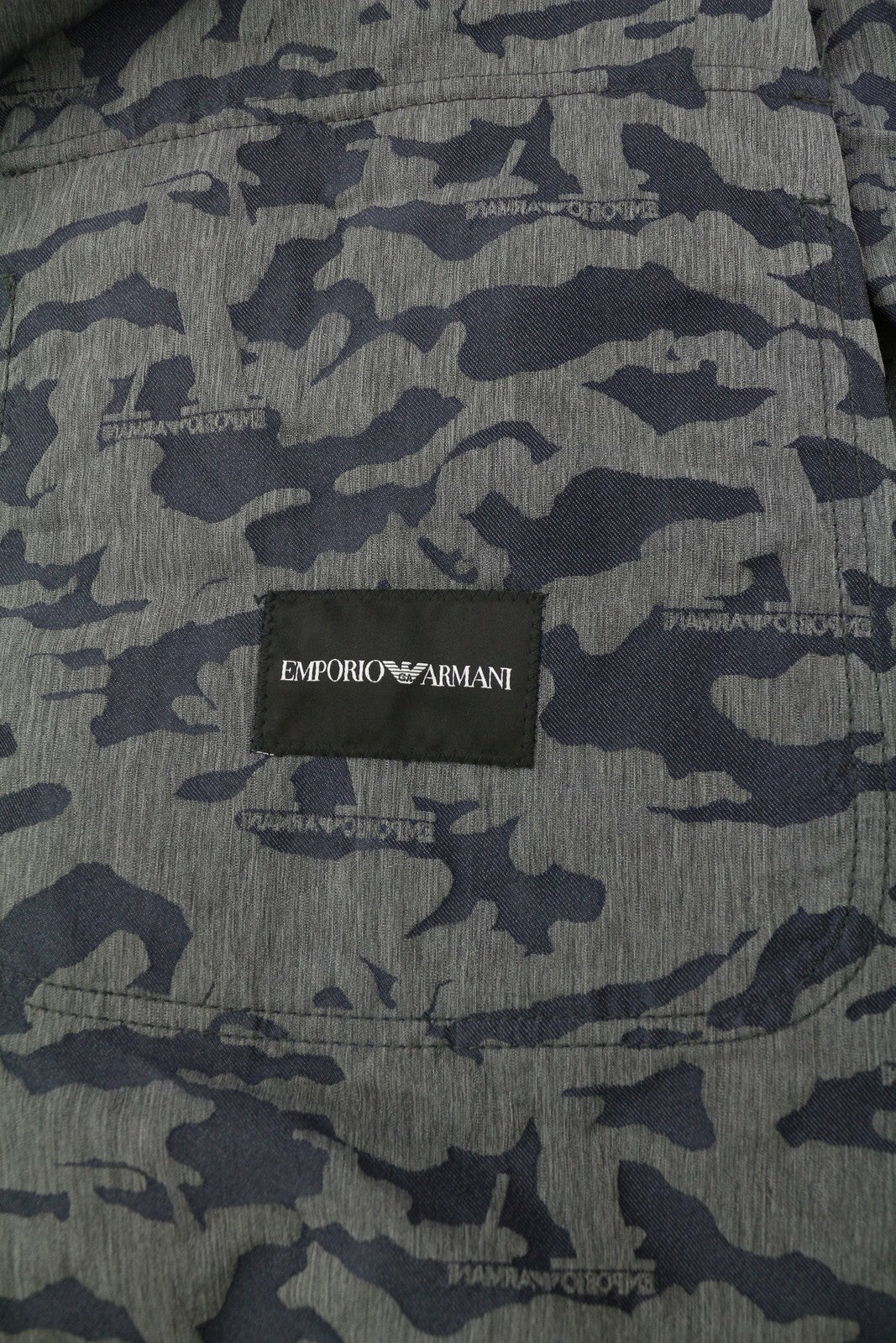 EMPORIO ARMANI Men Jacket EU50 Oversized Jacquard Camo Full Zip Unlined