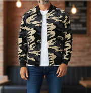 EMPORIO ARMANI Men Jacket EU52 Camouflage Soft Padded Lined Zip Bomber