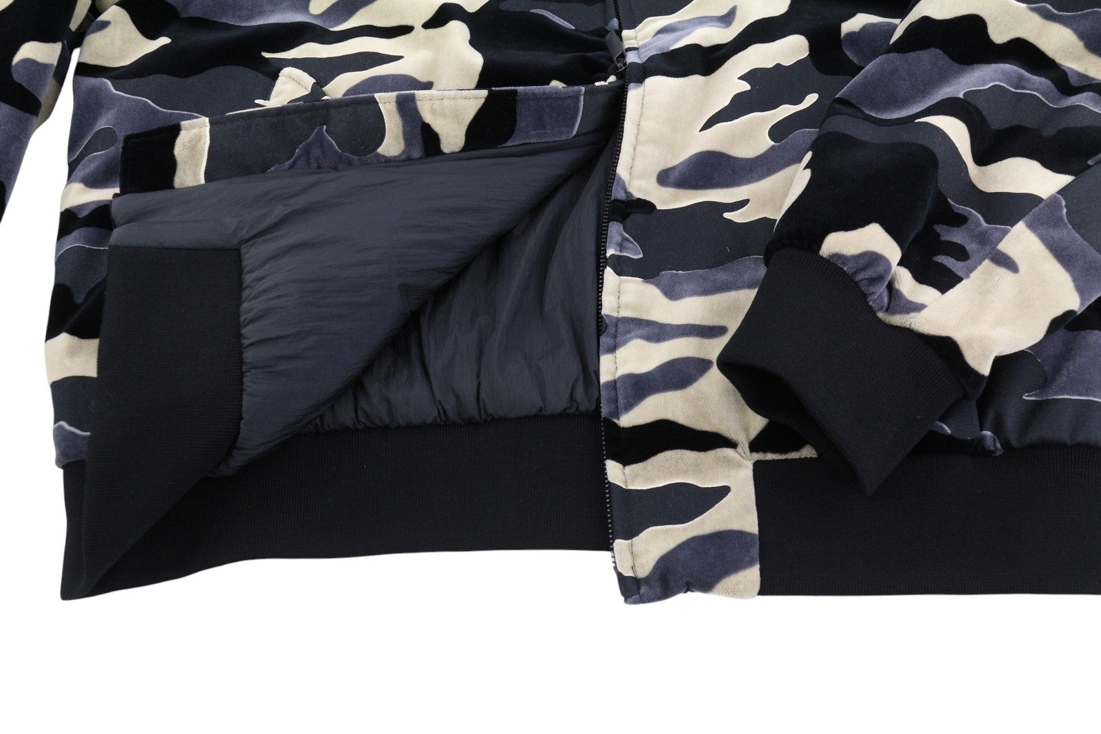 EMPORIO ARMANI Men Jacket EU52 Camouflage Soft Padded Lined Zip Bomber