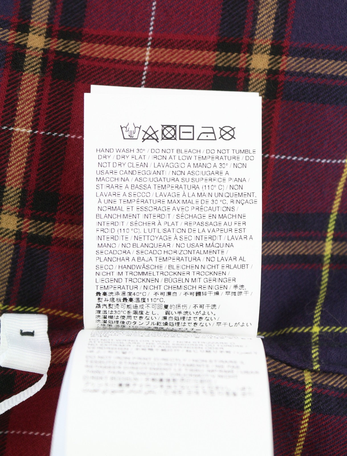 OFF-WHITE Spray Book Check Flan Red Men Shirt 50 Burgundy Button-Down Flannel