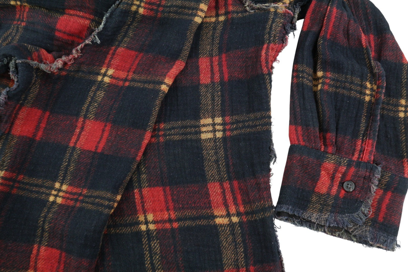 R13 Reversible Drop Neck Women Shirt XS Pattern Oversize Distress FW25 RRP1045