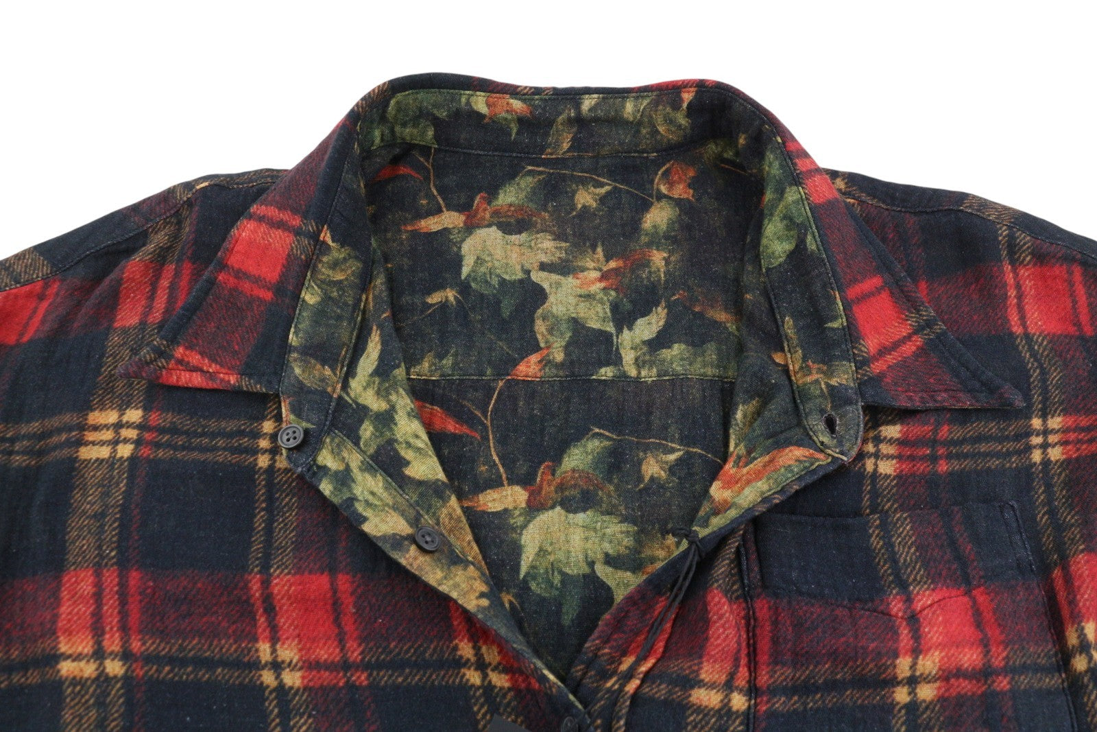 R13 Reversible Drop Neck Women Shirt XS Pattern Oversize Distress FW25 RRP1045
