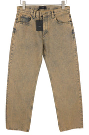 ALANUI Desert Rose Regular Women Jeans W27 Apricot Overdyed Denim Zip RRP550