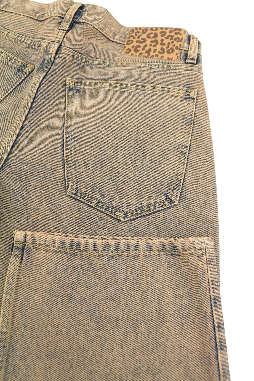 ALANUI Desert Rose Regular Women Jeans W27 Apricot Overdyed Denim Zip RRP550