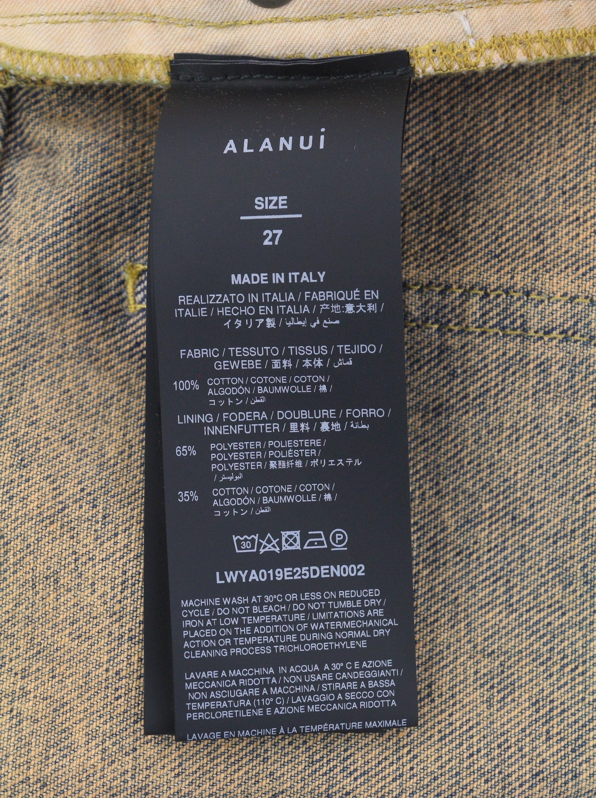 ALANUI Desert Rose Regular Women Jeans W27 Apricot Overdyed Denim Zip RRP550