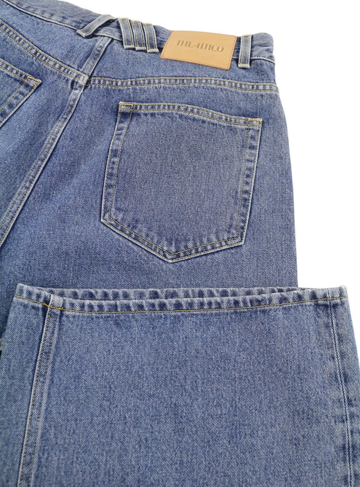 THE ATTICO Women Jeans W29 Blue Baggy Loose Fit Cut-Out Detail FW25 RRP790