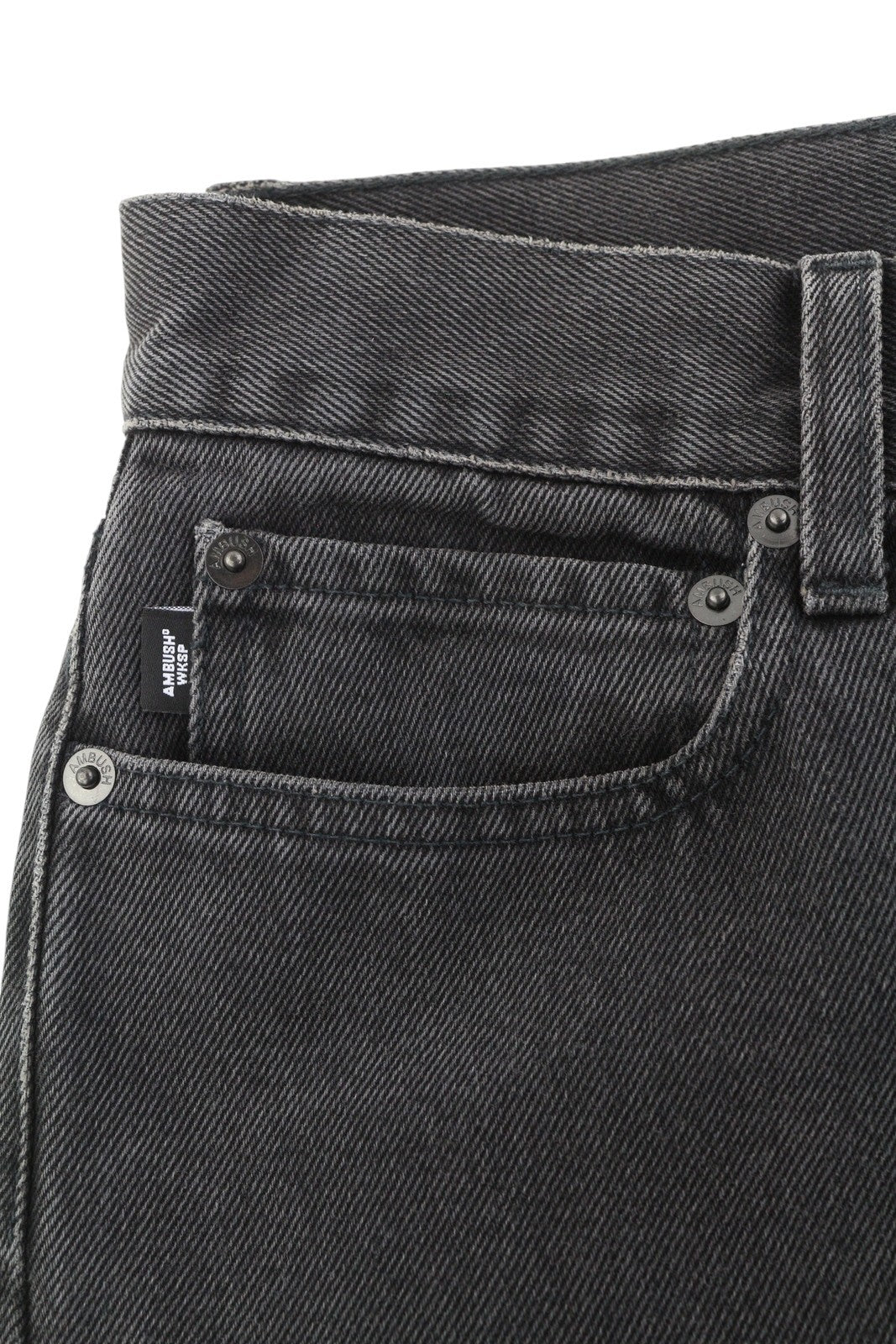 AMBUSH Wksp Slim Fit Denim Men Jeans W31 Black Button Fly 5 Pocket Logo