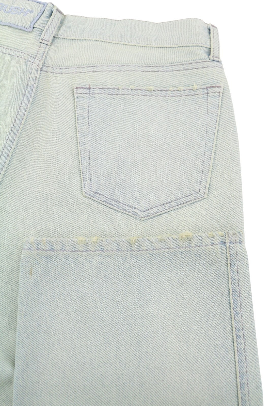 AMBUSH Slim Denim Cargo Men Jeans W32 Light Blue Distressed Regular RRP920